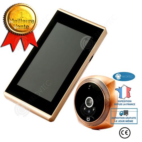 INN® Sonnette vidéo sans fil intelligente avec miroir de porte judas électronique photo et vidéo surveillance judas maison antivol p