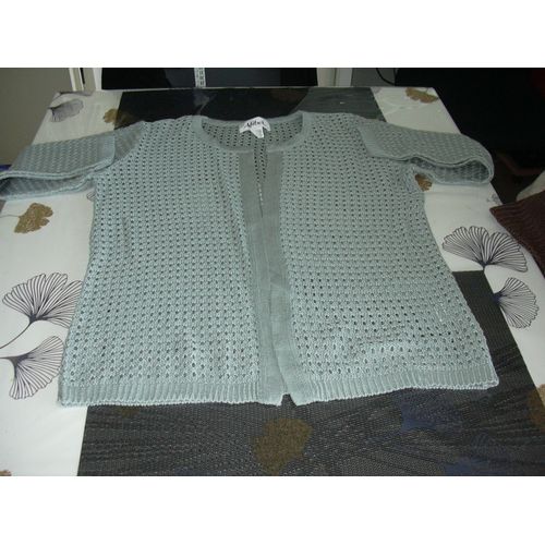 Gilet Ajouré De Trou Vert "T-S