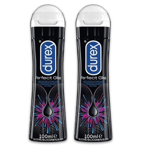 Durex Lubrifiant Perfect Gliss, Lubrifiant Silicone Longue Durée, Sexe Anal 100ml, Lot De 2