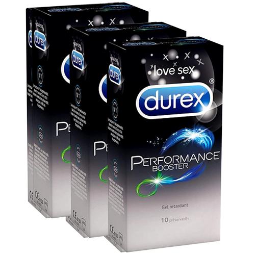 Durex Préservatifs Performance Booster - Préservatifs Avec Effet Retardant - 30 Unités, Lot De 3