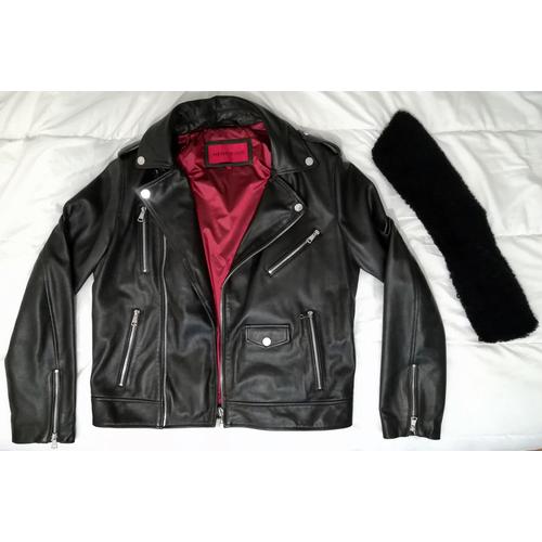 Veste En Cuir Redskins Speedster 2 Eagle Noire