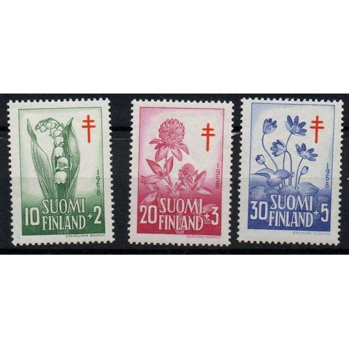 Finlande Timbres Les Fleurs 1958