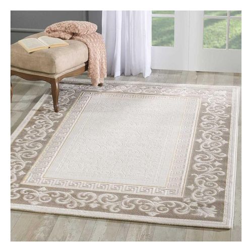 Tapis Salon 160x220 Tissé Marron Et Gris Rectangle Motif Simple Lyn7 Asta