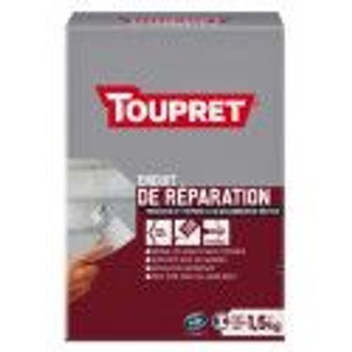 Enduit de rebouchage r?paration ma?onnerie ext?rieur poudre 1.5kg TOUPRET