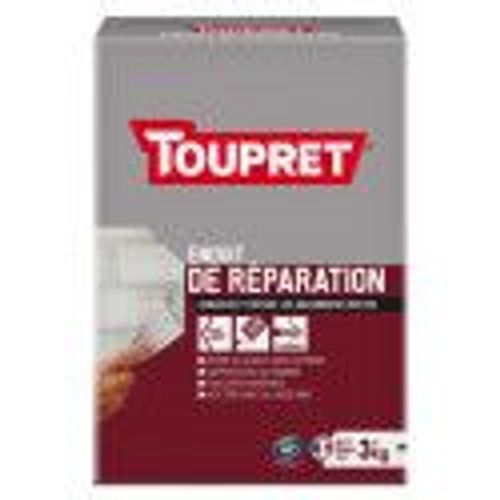 Enduit de rebouchage r?paration ma?onnerie ext?rieur poudre 3kg TOUPRET