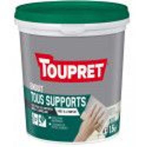 Enduit de rebouchage égalise lisse tous supports même le carrelage pâte 1.5kg TOUPRET