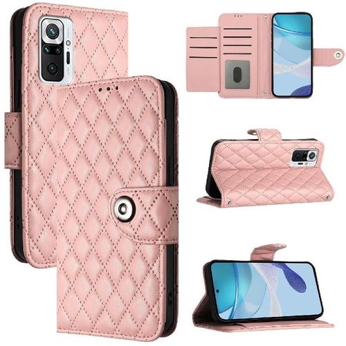 Étui Pour Xiaomi Redmi Note 10 Pro/Pro Max Protection Élégante Antichoc Titulaire De La Carte Portefeuille Couverture Bande De Poignet - Couleur Orange