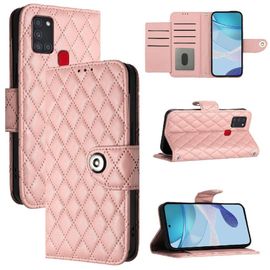 Étui Pour Samsung Galaxy A21s Portefeuille Couverture Bande De Poignet Protection Élégante Antichoc Titulaire De La Carte - Couleur Orange