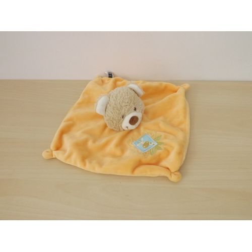 Doudou Ours Beige Orange Girafe Tex