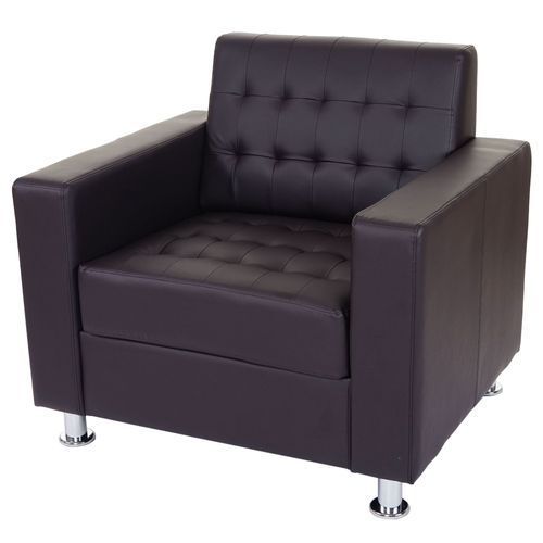 Fauteuil Kunda, Fauteuil De Salon / Club, Pieds Métalliques   Similicuir, Café