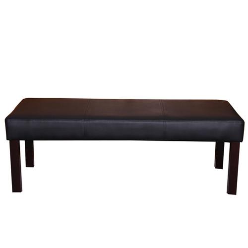 Banc Banquette M37, Simili-Cuir Mat   Noir/Pieds Foncés, 120x49x43cm