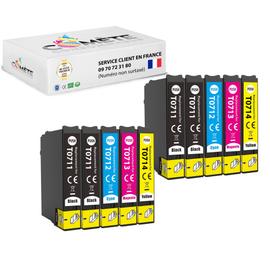 10 Recharges 104 Compatibles pour imprimantes Epson Ecotank - 4 Noir + 2  Cyan + 2 Magenta + 2 Jaune - Cartouche imprimante - LDLC