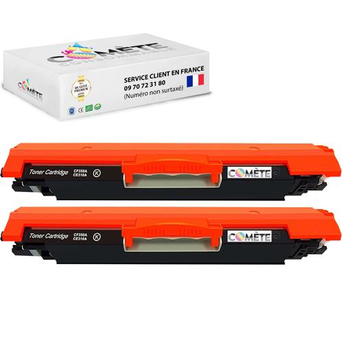 126A - 2 Toners compatibles HP 126A CE310A/CF350A - Noir