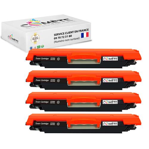 126A - 4 Toners compatibles Noirs HP 126A CE310A / CF350A