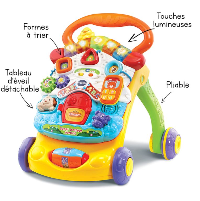 VTECH BABY SUPER TROTTEUR PARLANT EN ORANGE Rakuten