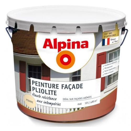 Peinture façade pliolite Ton pierre mat 10L ALPINA haute résistance aux intempéries idéal murs abimés