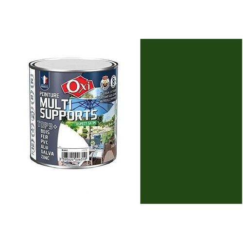 Peinture multi supports bois fer alu galva zinc pvc métaux Vert jardin 0.5L OXI direct sans sous couche