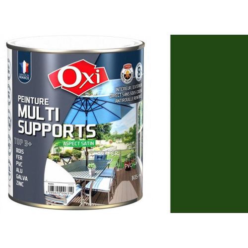 Peinture multi supports bois fer alu galva zinc pvc métaux Vert jardin 2.5L OXI direct sans sous couche