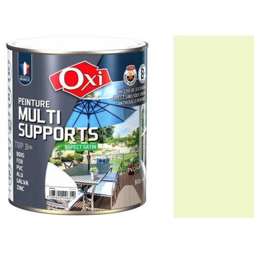 Peinture multi supports bois fer alu galva zinc pvc métaux Blanc crème 2.5L OXI direct sans sous couche