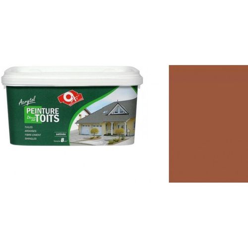 Peinture toiture toit ardoise tuile shingle Couleur Marron ocre rouge 2.5L Acrytol OXI