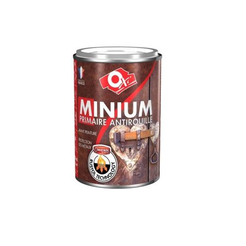 Peinture minium primaire sous couche antirouille anticorrosion métaux ferreux 0.25L OXI