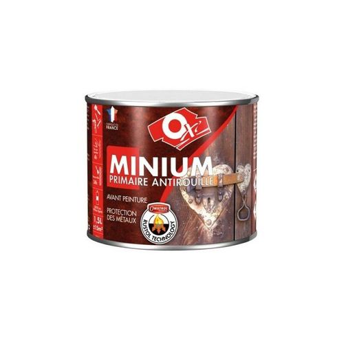 Peinture minium primaire sous couche antirouille anticorrosion métaux ferreux 1.5L OXI