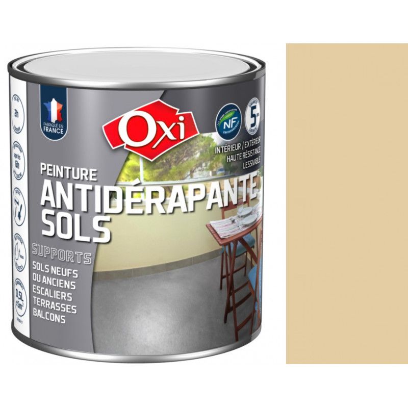 Peinture sol antidérapante microporeuse imperméable Beige Sable 0.5...