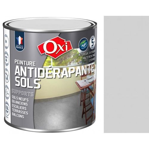 Peinture sol antidérapante microporeuse imperméable Gris clair 0.5L OXI