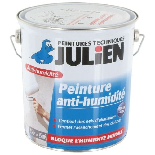 Peinture anti humidité assèche bloque l'humidité salpêtre des cloisons 2.5L Hydropro JULIEN