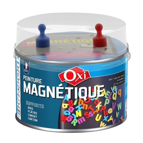 Peinture magnétique gris foncée réalisation tableaux aimantés magnétiques 500ML OXI