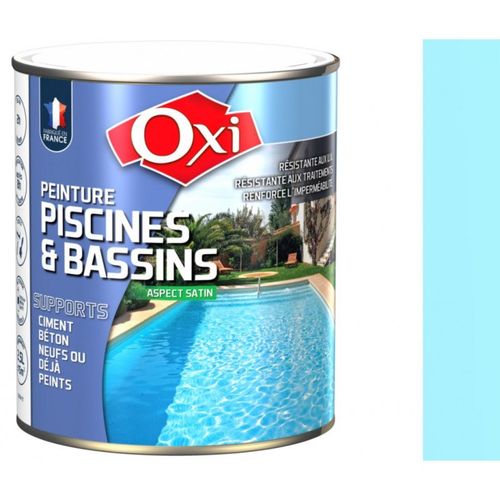Peinture piscine bassin bleu satin 2.5L OXI embellir rénover résiste aux traitements et eau de mer