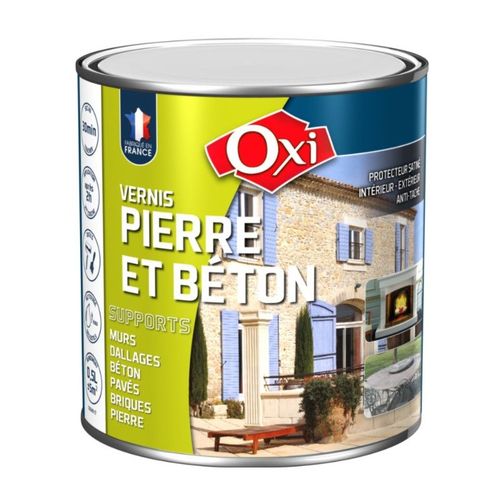 Vernis protecteur anti tâche raviveur pierre et béton incolore satin 0.5L OXI