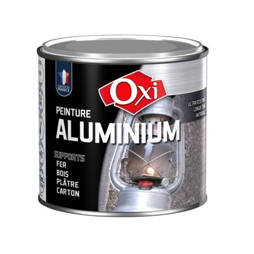 Peinture antirouille à effet métal Aluminium alu satiné tous supports 60ML OXI