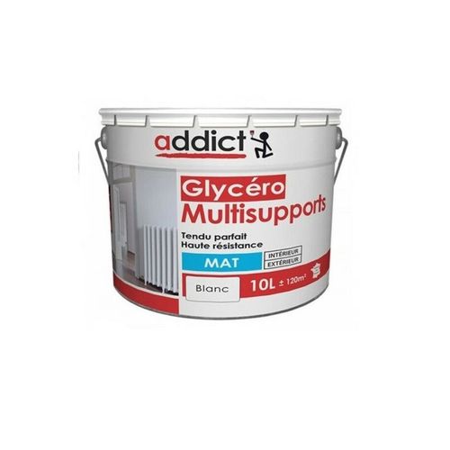 Peinture décoration intérieur extérieur multi supports glycéro Blanc mat 10L ADDICT