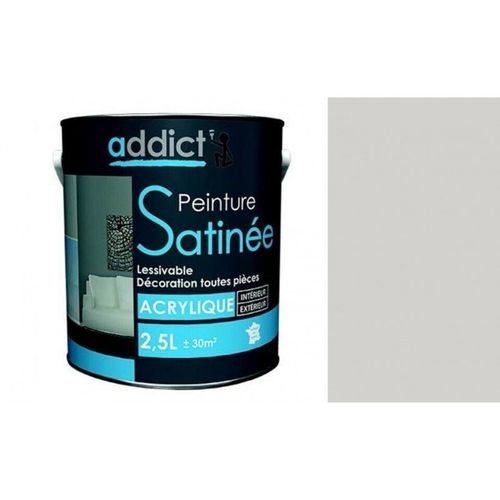Peinture décoration intérieur extérieur multi supports acrylique Gris calcaire 2.5L ADDICT