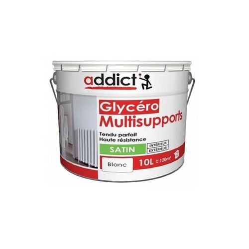 Peinture décoration intérieur extérieur multi supports glycéro Blanc Satin 10L ADDICT
