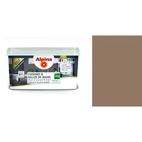 Peinture spécial cuisine salle de bains pièces humides Marron taupe satin 2.5L ALPINA