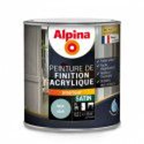 Peinture Laque de finition acrylique tous travaux intérieurs Vert aloé satin 0.5L ALPINA