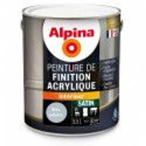 Peinture Laque de finition acrylique tous travaux intérieurs Bleu polaire satin 2.5L ALPINA