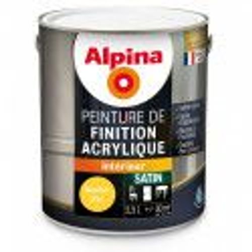 Peinture laque décoration finition acrylique jaune bouton d'or satin 2.5l ALPINA