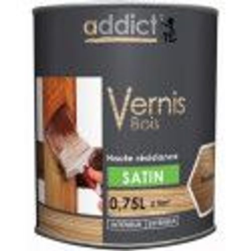 Vernis protection bois haute résistance teinte Incolore satin 750ML ADDICT