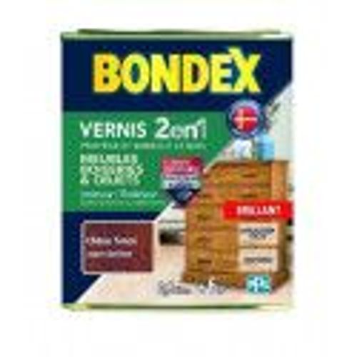 Vernis protection bois Chêne foncé brillant 2 en 1protège et embellit 0.5L BONDEX