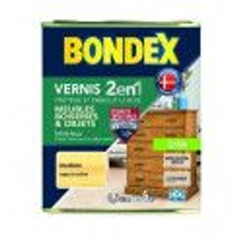 Vernis protection bois Incolore satin 2 en 1protège et embellit 0.5L BONDEX