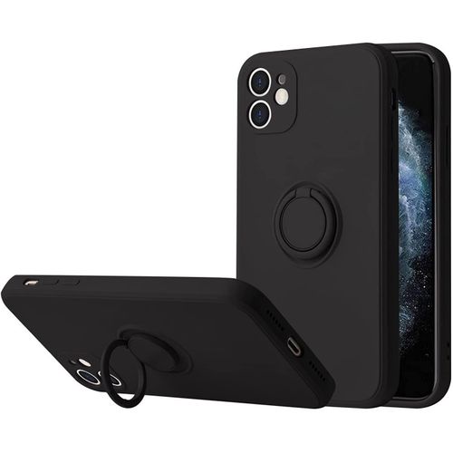 Coque Silicone Pour Iphone 13 Couleur Noir Avec Anneau Support Little Boutik®