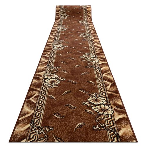 60x400 Cm Tapis De Couloir Bcf Trio Marron 60 Cm