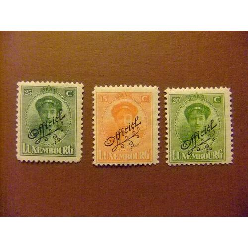 Luxemburgo Luxembourg 1922-23 Timbres Surcharge Officiel Yv 135-152-153 * Mh