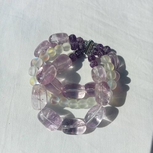 Bracelet Améthyste Et Pierre De Lune