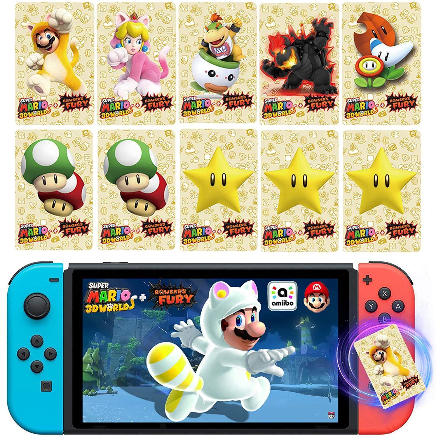 Buy Super Mario 3D World + Bowser's Fury NFC Amiibo Mini Cards,10 PCS Value  Pack : Cat Mario, Cat Peach, Bowser Jr &Bowser. Online at desertcartINDIA