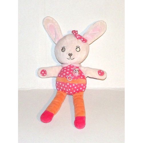 Doudou Lapin Tex Baby Fille - Peluche Lapin 26 Cm