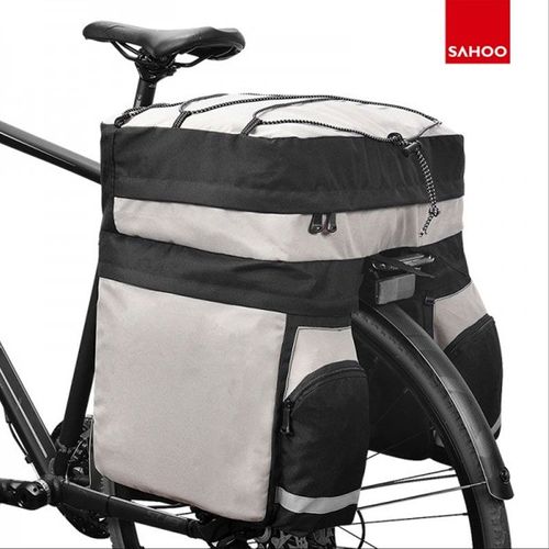 Gris Noir - Sac De Coffre De Vélo 3 En 1 Avec Housse De Pluie, Porte-Bagages De Vélo À Montage Rapide, Sacoche De Selle À Cadre De 60l, 14590